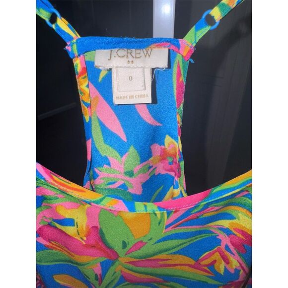 J. Crew Women's Tropical Floral Camisole Tank Top Size 0 Vacation - Picture 2 of 4